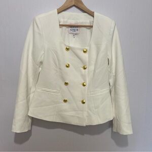 Alexia Admor Ivory White Blazer Womens‎ 8 Gold Button Accent Office Preppy NWOT